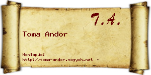Toma Andor névjegykártya